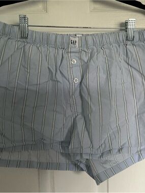 GAP Light Blue Striped Women’s Cotton Boxer Shorts